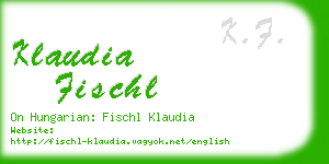 klaudia fischl business card